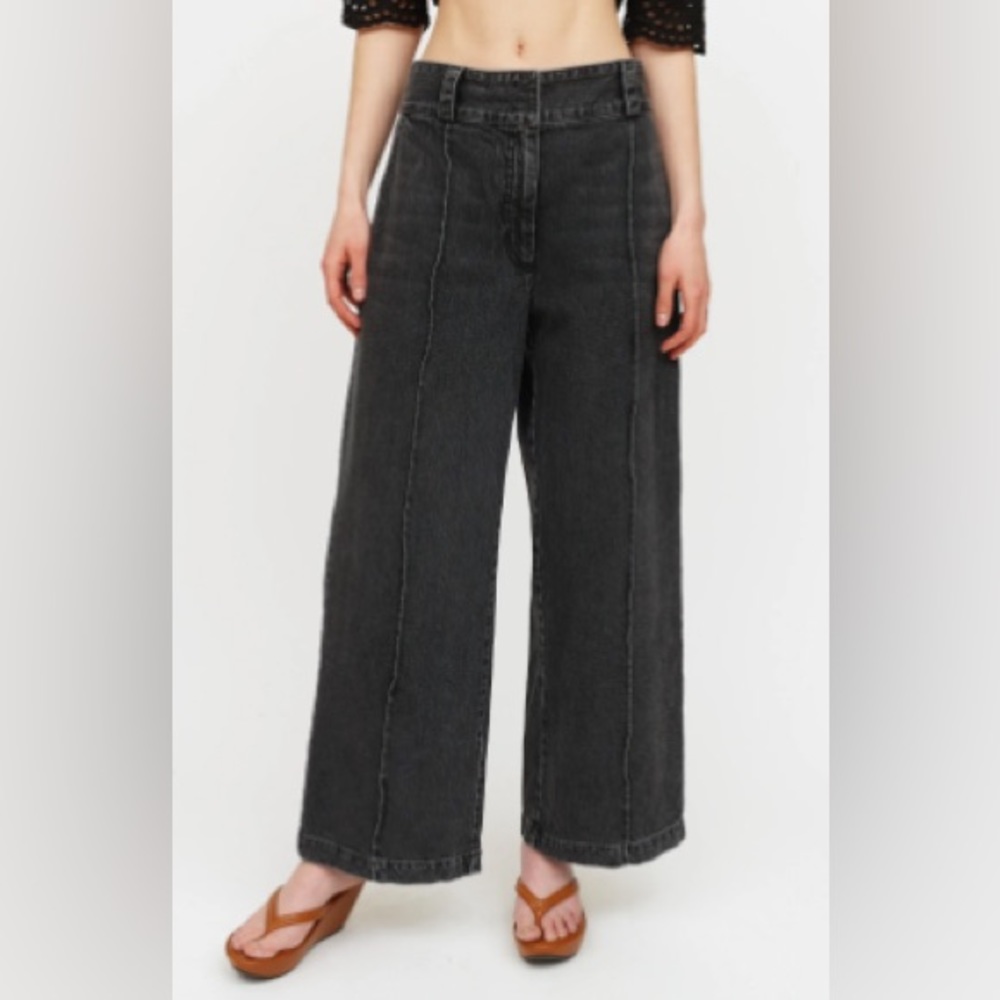 Rachel Comey Wide Leg, High Waist, Washed Black Trouser Jeans Sz 8 - Picture 2 of 12